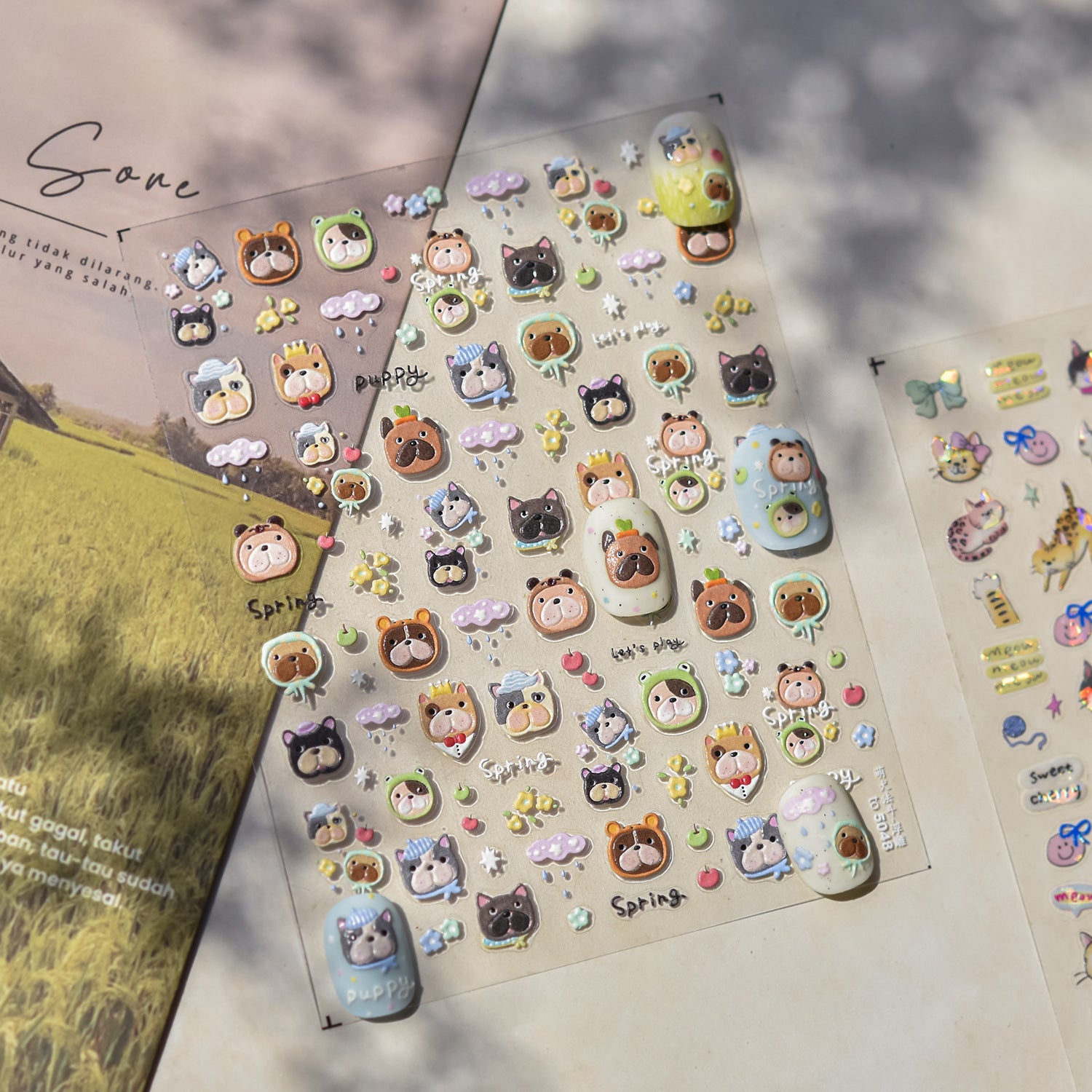 365nails: "Chiot Mignon du Printemps" – Autocollants Nail Art