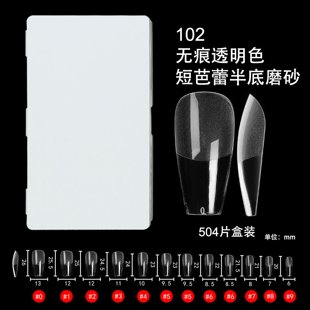 Nail Tips nail pads are light and seamless 504 pieces of porcelain white boxed semi-matte, free of engraving and grinding, press on nails pads, patches, fake nails.