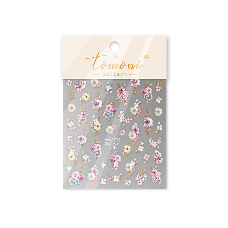 Vintage Floral Bouquet – Elegant Bridal Nail Art Stickers