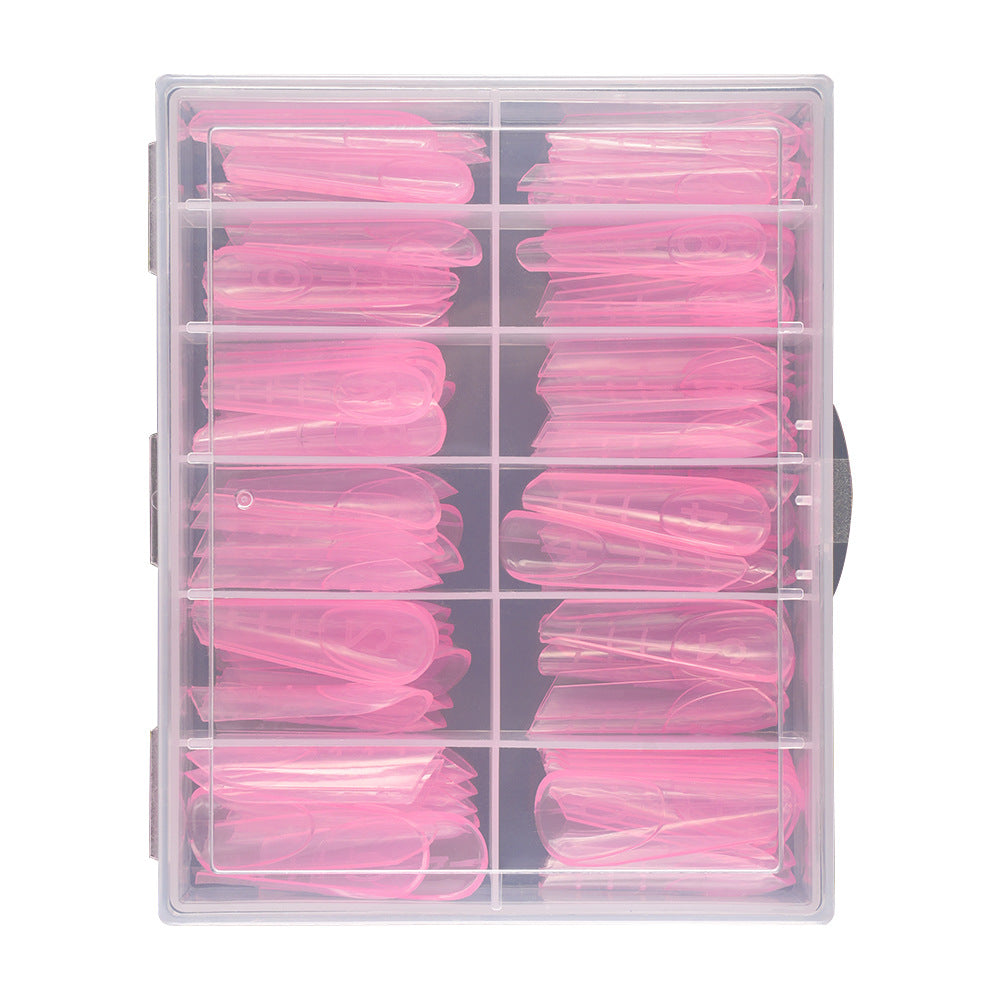 Nail Tips Crystal Nail Mold French Nail Art with Scale No Paper Holder Rapid Phototherapy 120 Pieces Extension Nail Pieces Wholesale Nail Film
