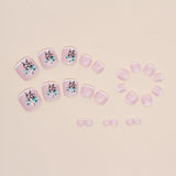 Unhas postiças francesas simples, elegantes e frescas para o verão, novas flores, use armadura, doce menina, vento, unhas postiças, armadura｜365nails