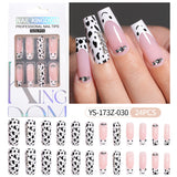 Press on nails fake nail patch extension nail Spice Girl medium rectangle removable 24 pieces with drill manicure