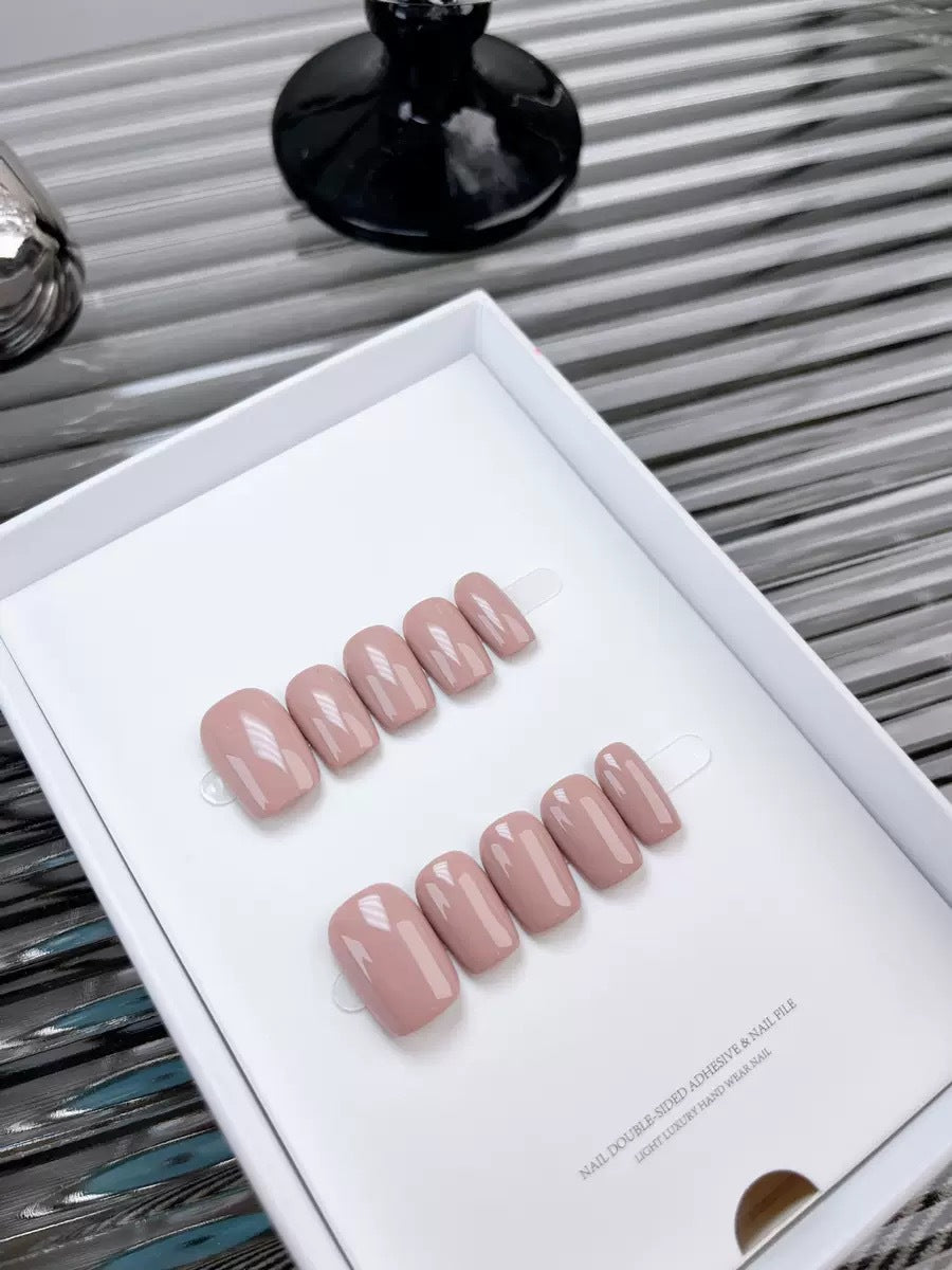 The Essential Solids | Short Medium Square | Handmade Press-on Nails