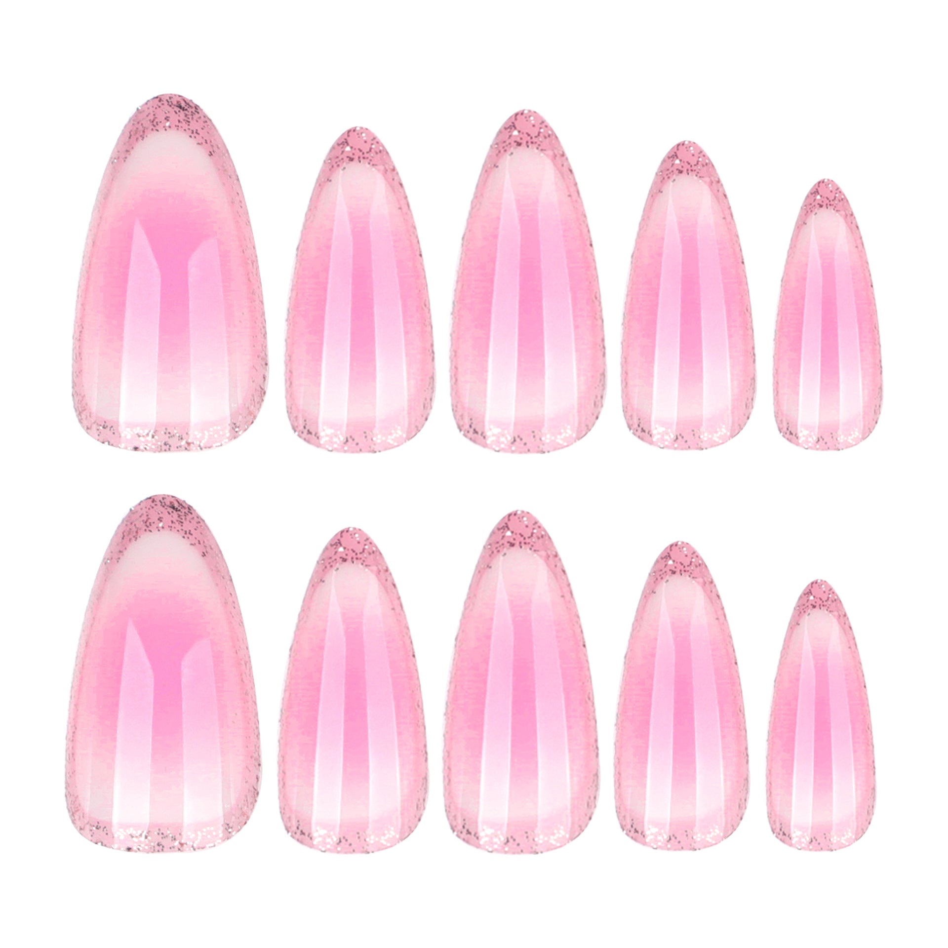 暈染染色美甲 熱賣杏仁形短款穿戴甲 成品批發｜365nails