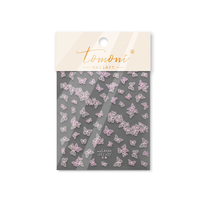 Pastel Pink Lace Butterfly Nail Sticker Set – "Blush Butterfly Whisper" 🦋