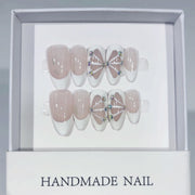 Ballet Dream: "Tutu Grace" – Short Almond Press-On Nails
