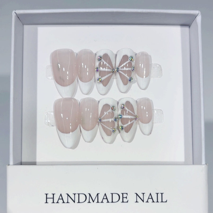 Ballet Dream: "Tutu Grace" – Short Almond Press-On Nails