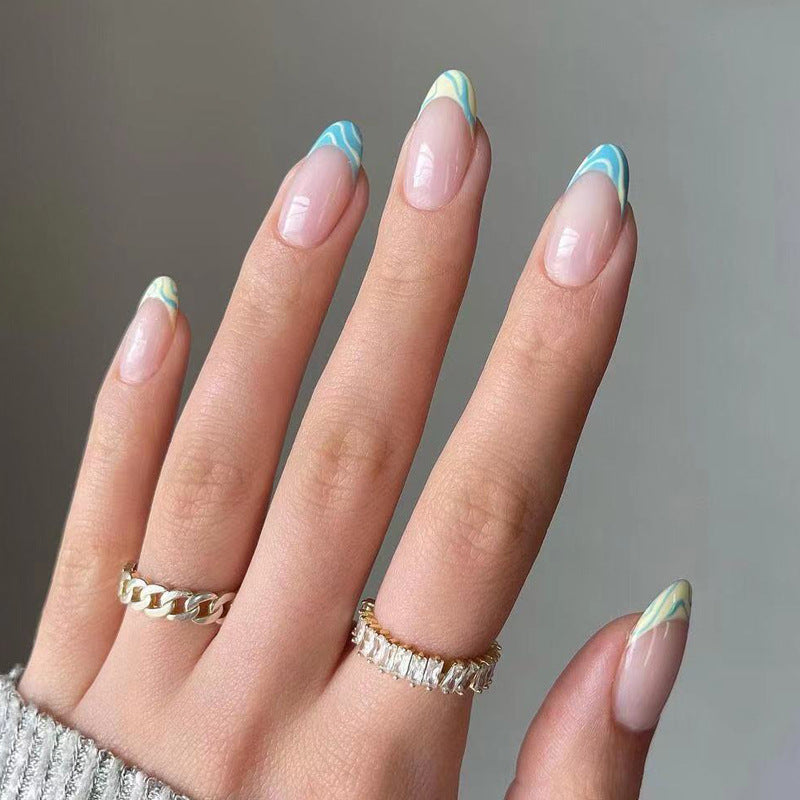 Manicura francesa con uñas postizas terminadas, estilo simple, parche para uñas, suministro directo de uñas postizas | 365nails