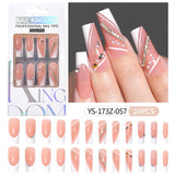 Press on nails fake nail patch extension nail Spice Girl medium rectangle removable 24 pieces with drill manicure