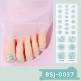 Semi-Cured Gel Nail Strips 3D Soft Glossy Toe Design (MOQ=3)