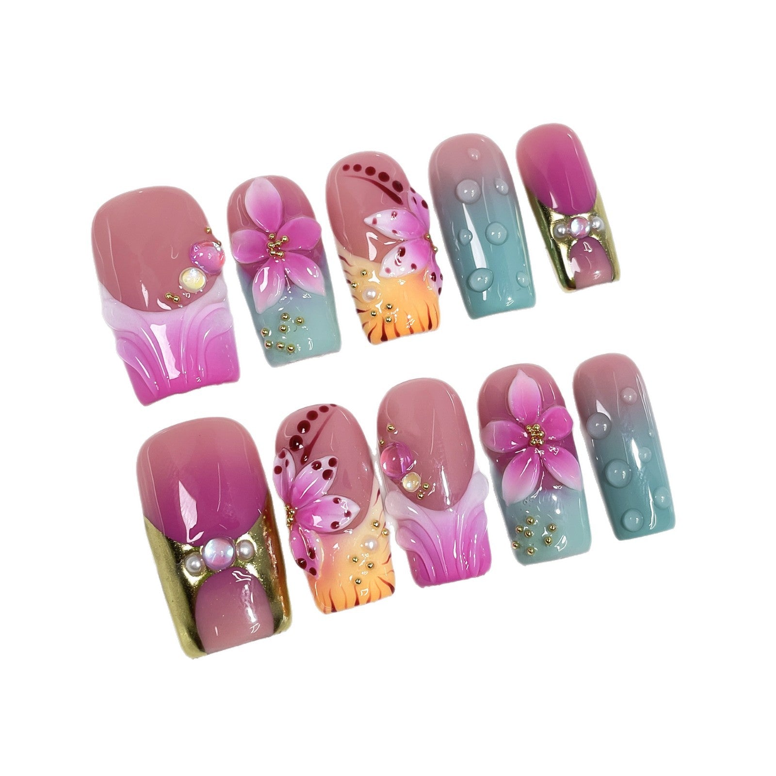 Sunrise Bloom Series Press-On Nails