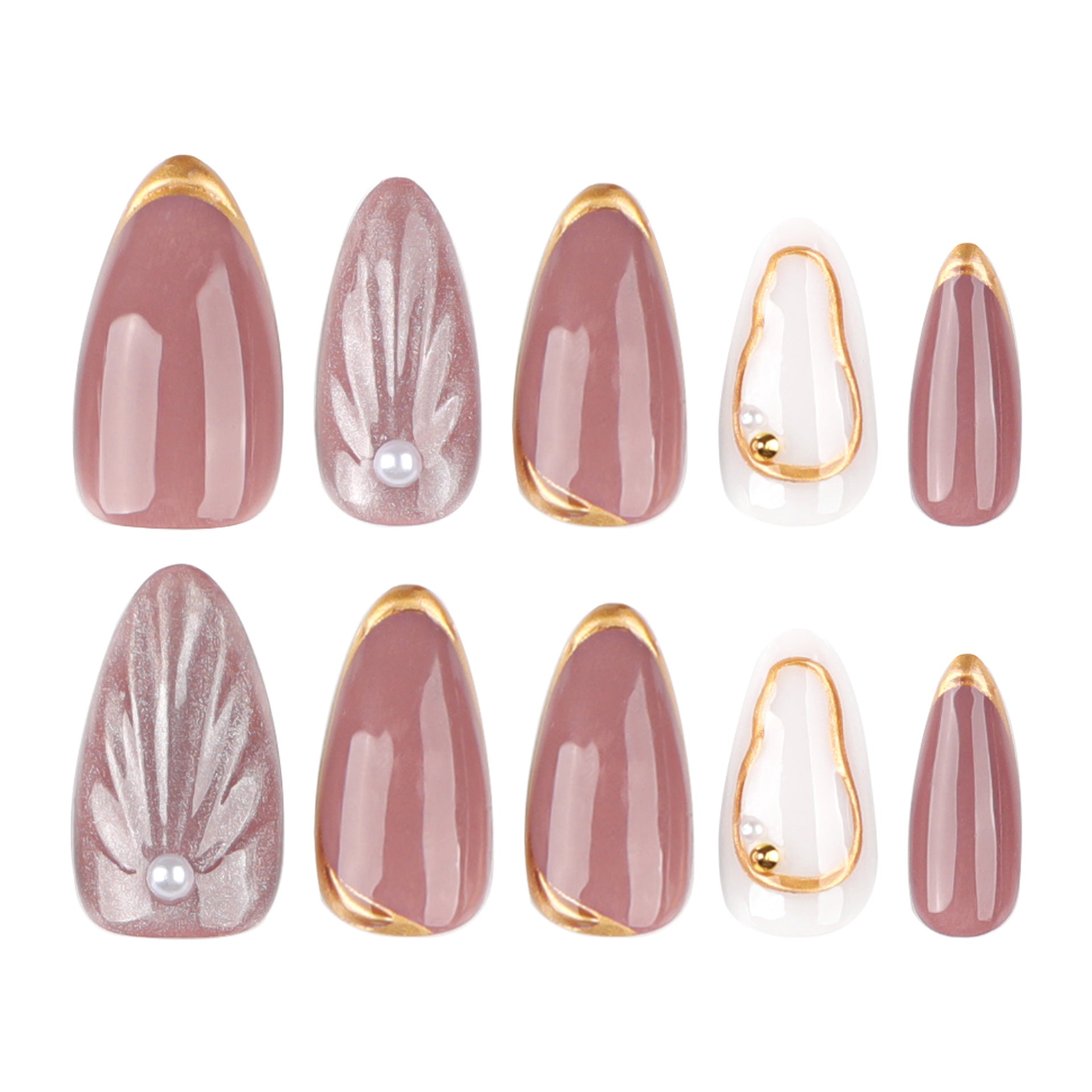 3D貓眼貝殼 短款杏仁形穿戴甲 批發｜365nails