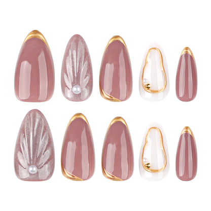 3D cat eye shell press on nails short almond nail wearing   nail wholesale｜365nails
