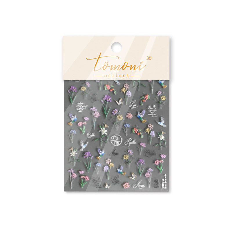 365nails: "Vintage Floral & Hummingbird" – nail art stickers