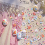 Birthday Celebration Collection: "Sweet Birthday" – 3D Crystal Nail Sticker