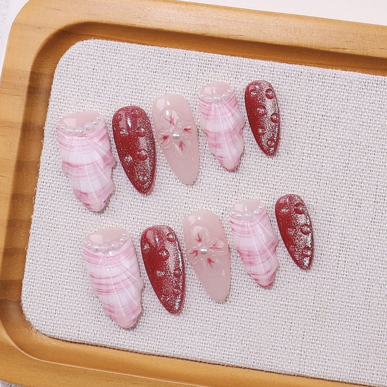 Gothic Noir: "Midnight Rose Eclipse" – Extra Long Coffin Handmade Press-On Nails