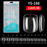 Nail Tips Free engraving and semi-matte press on nails pads 120 pieces, transparent and seamless fake nails in bags, fully attached to matte nail pads
