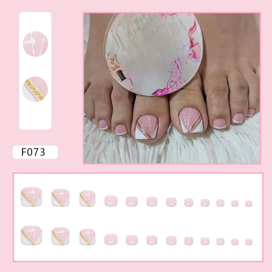 Unhas postiças francesas em pó puro branco simples e dourado, unhas postiças dos pés, tabletes para arte de unhas de verão, 24 tabletes franceses brancos, caixa com 365 unhas
