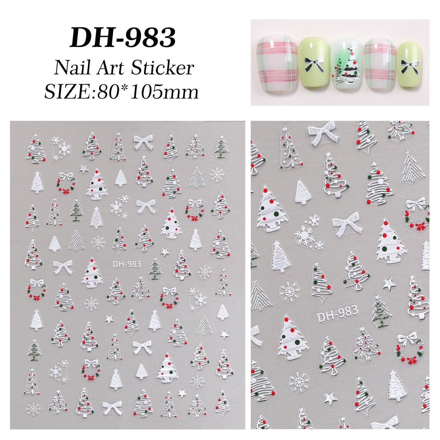 Christmas Series Nail Sticker Flat Belt Adhesive Christmas Snowman Elk Nail Art Sticker Ornament DH
