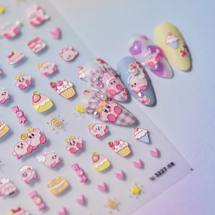 365nails: "Pink Dessert and Cute Character" – nail art stickers