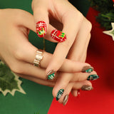 Unhas de Natal Arte Unhas Postiças Unhas de Pressão no Outono e Inverno Unhas Removíveis Arte Tabletes Unhas Adesivos Produtos Acabados Atacado｜365nails