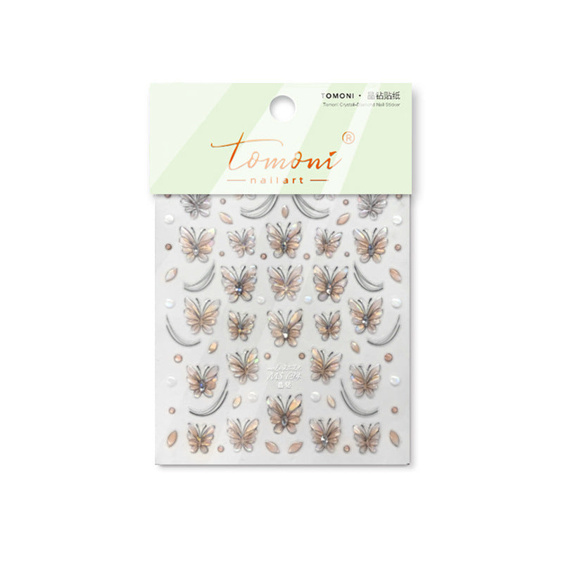 365nails: "Crystal Champagne Butterfly" – nail art stickers