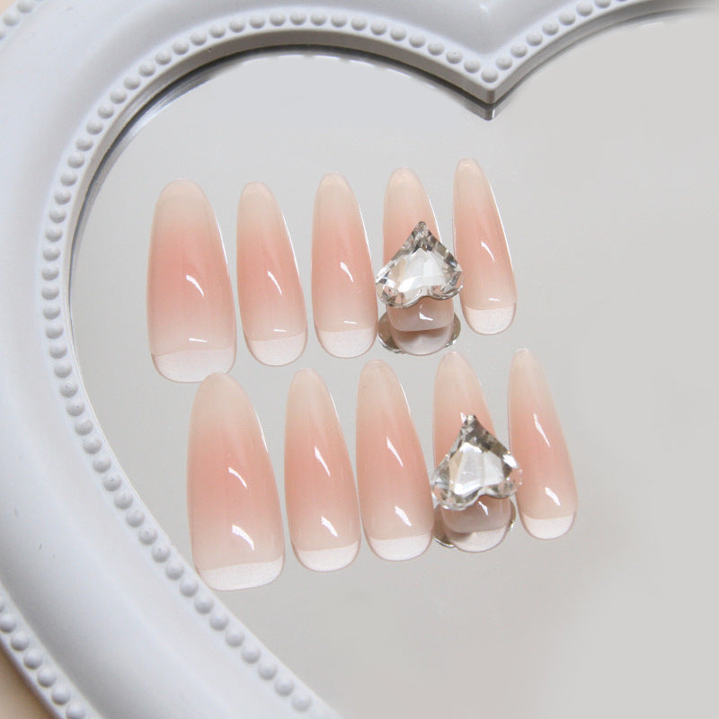 Dicas de unhas: unhas pré-fabricadas, unhas postiças, unhas simples e removíveis, remendo de unha blush, diamante do amor ｜365nails