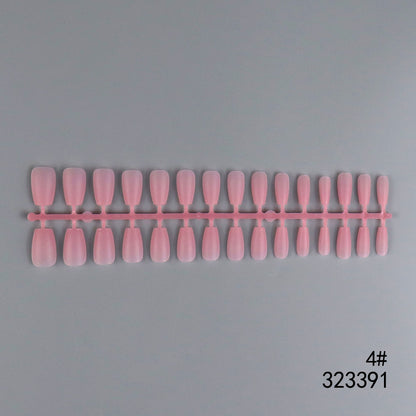 Nail Tips Solid color matte seamless press on nails patch 30 pieces strip multi-color full sticker short fake nail patch, wholesale