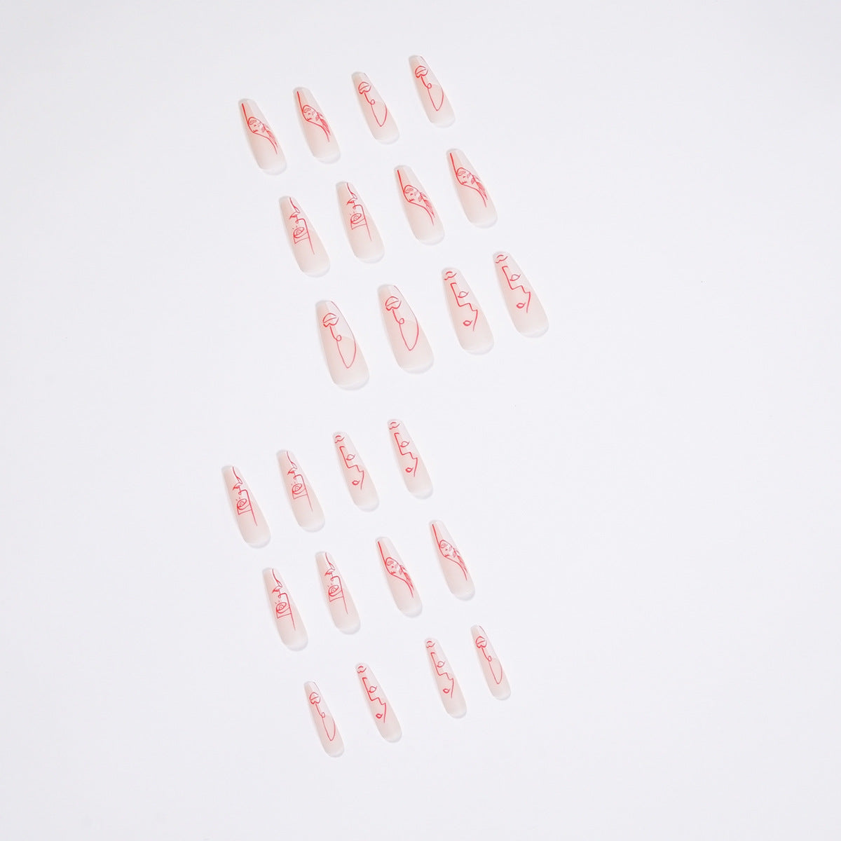 Art des ongles abstrait visage ligne personnalisé ongles approvisionnement direct en gros｜365nails