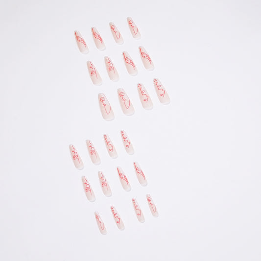 Art abstract face  line nail art personalized   direct supply nails  wholesale｜365nails