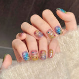 Rainbow Star Gradient Press On Nails