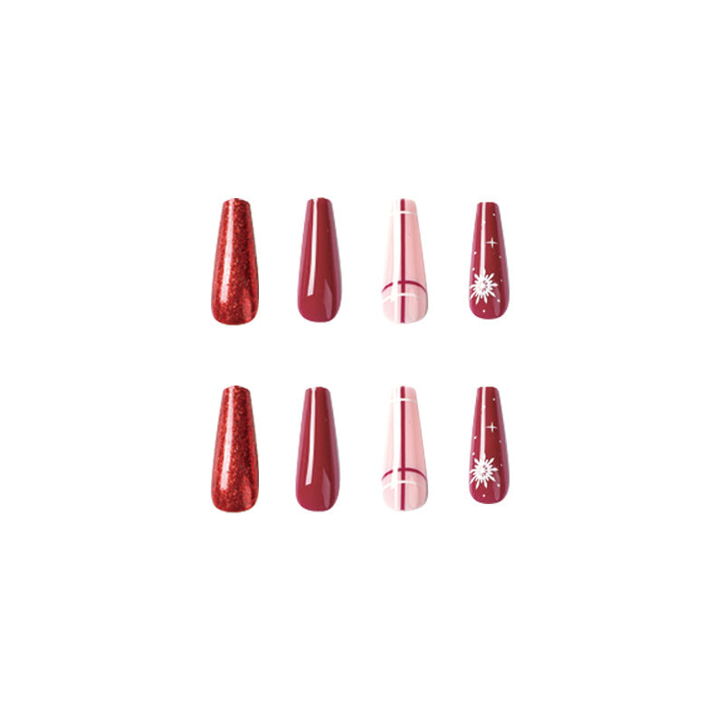 Arte de uñas con purpurina navideña, copos de nieve, pieza de uña, producto terminado, venta al por mayor, uñas postizas | 365nails