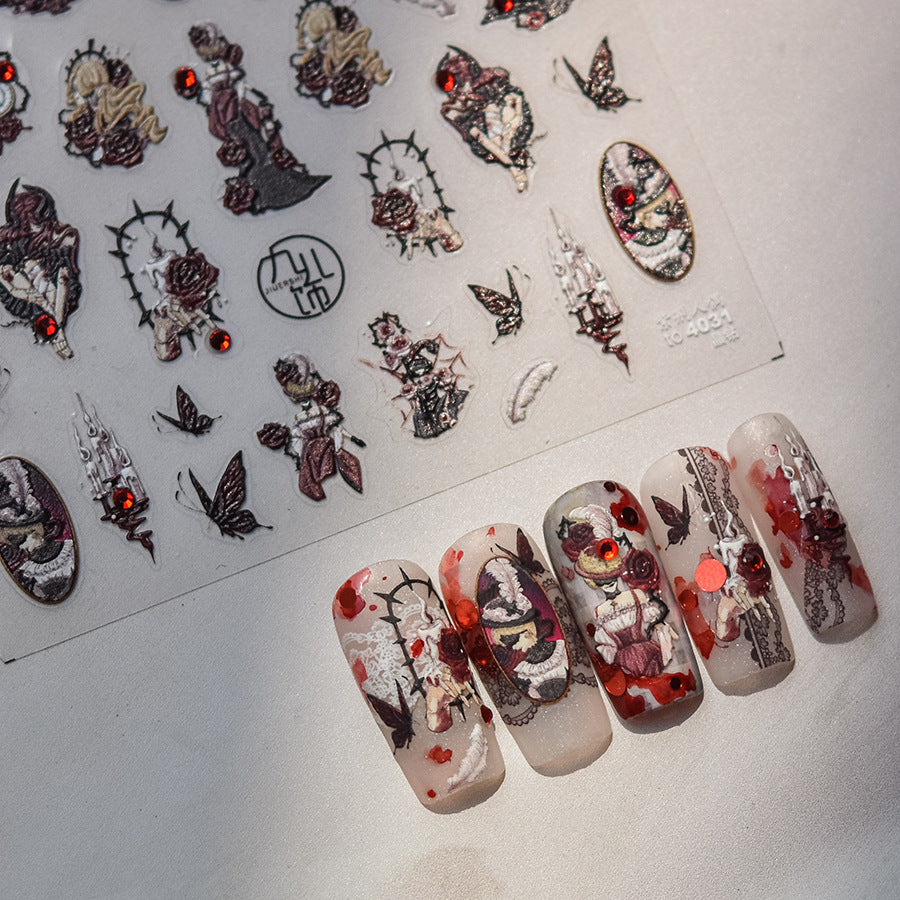 365nails: "Gothic Doll Portrait" – nail art stickers