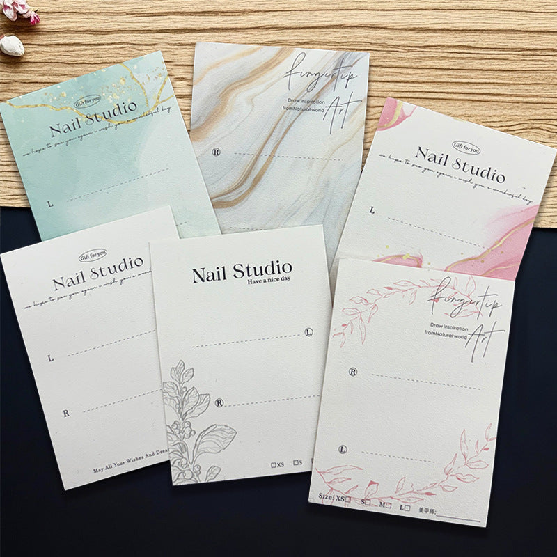 Artistic White Display Cards for Press On Nail Presentation (MOQ=50)