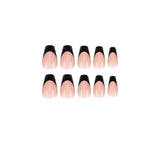 Nail art pieces Nail art finished wear nail, French black edge nail art finished fake nail  wear nail fake nail pieces｜365nails
