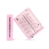 Simple solid color high-end manicure fake nail short almond-shaped wearable nail piece Repeatable wearable nail wholesale