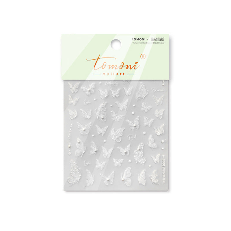 Crystal Lace Butterfly – Bridal Nail Art Stickers