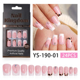 Orange French Floral Crystal Press On Nails (MOQ=3)