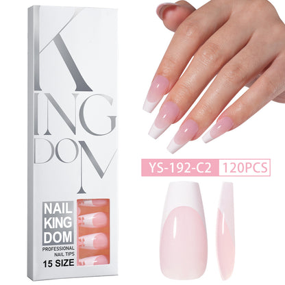 Hot-selling French-style armor, simple spray oil-shiny patch manicure removable trapezoidal nail piece 120 pieces in a box