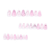 Love bow manicure fake nails almond-shaped press on nails pieces finished flash diamond flash press on nails wholesale｜365nails