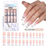 Press on nails fake nail patch extension nail Spice Girl medium rectangle removable 24 pieces with drill manicure