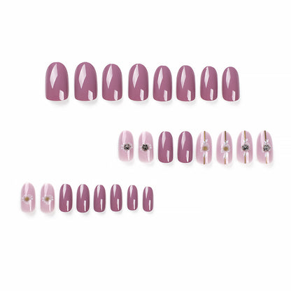 Unhas rosa, unhas postiças removíveis, unhas de flor, adesivo para unhas, 365nails