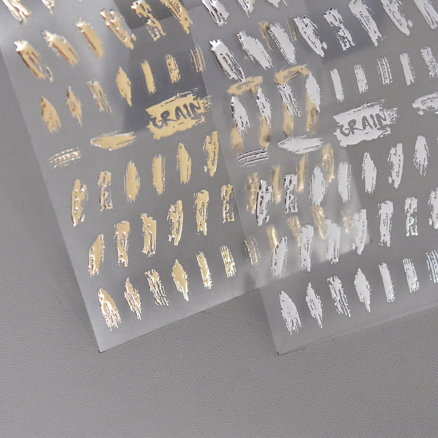 365nails: 메탈릭 그래피티 텍스트 포일 네일 스티커