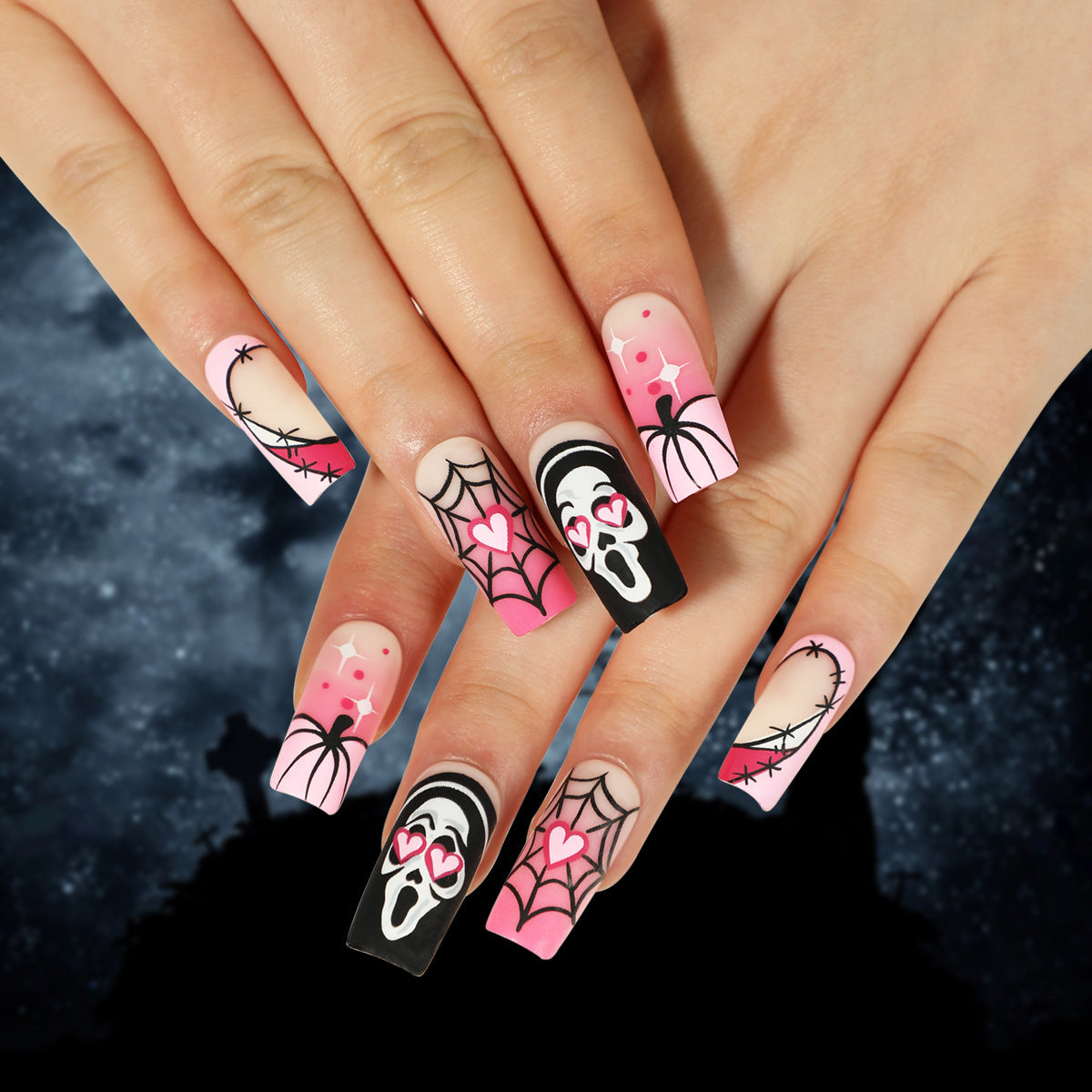 Halloween Wear Nail 3D Three-dimensional Nail Art False Nails  Spider Bat Nail Sheets Wholesale｜365nails