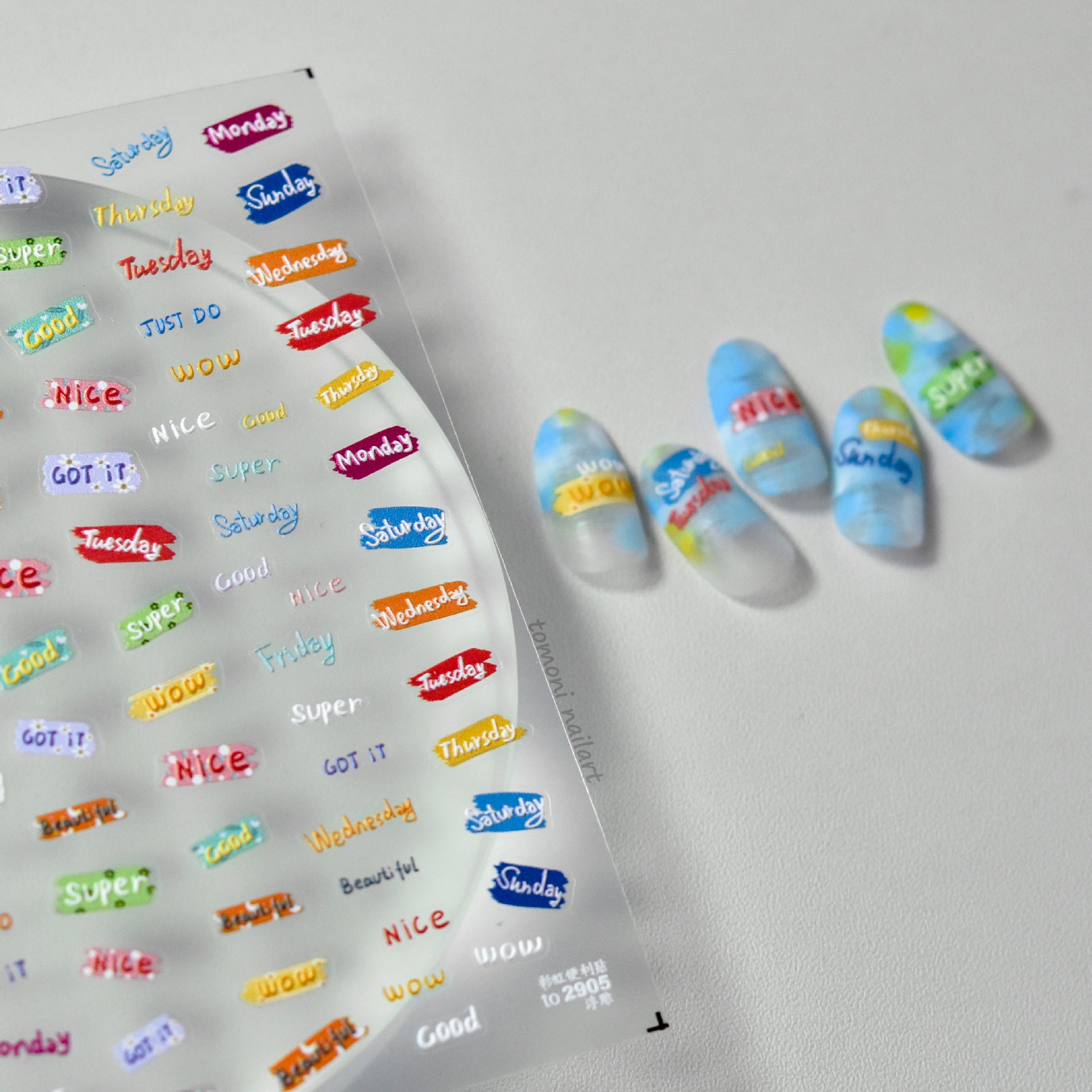 365nails: "Smile Rainbow Daisy Embossed Set" – Nail Art Stickers