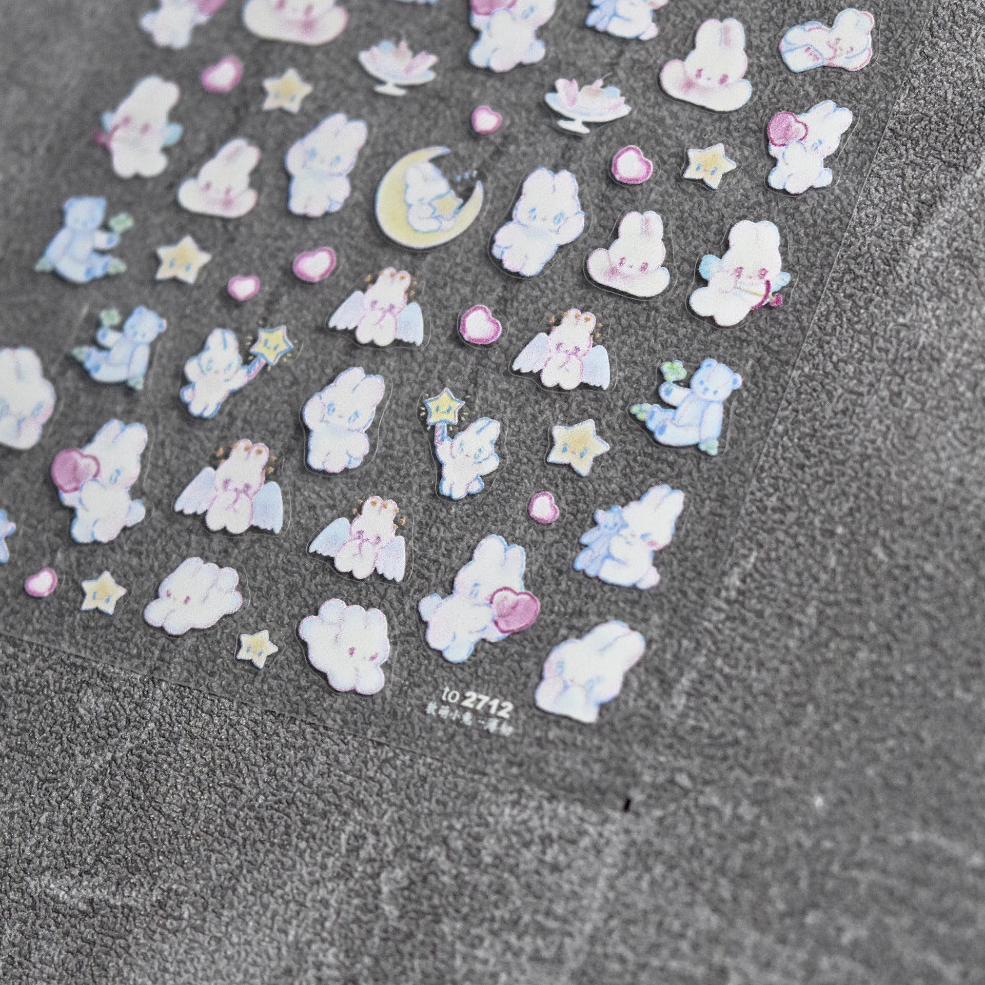 365nails: "Watercolor Bunny Rabbit Daisy" – nail art stickers