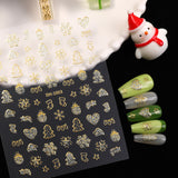 Bronzing glitter christmas nail art sticker flat adhesive snowman christmas DIY nail sticker jewelry DH