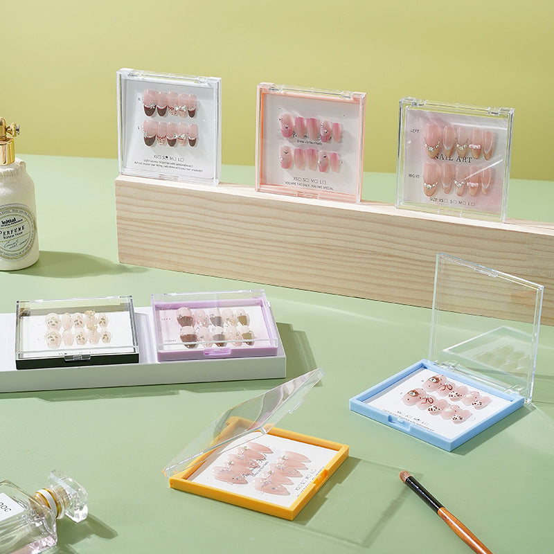 Clear Square Press On Nail Storage Display Box