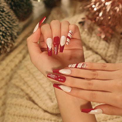 Fake nails press on nails Christmas wear nail art finished collection nail patch nail art sticker factory sales｜365nails