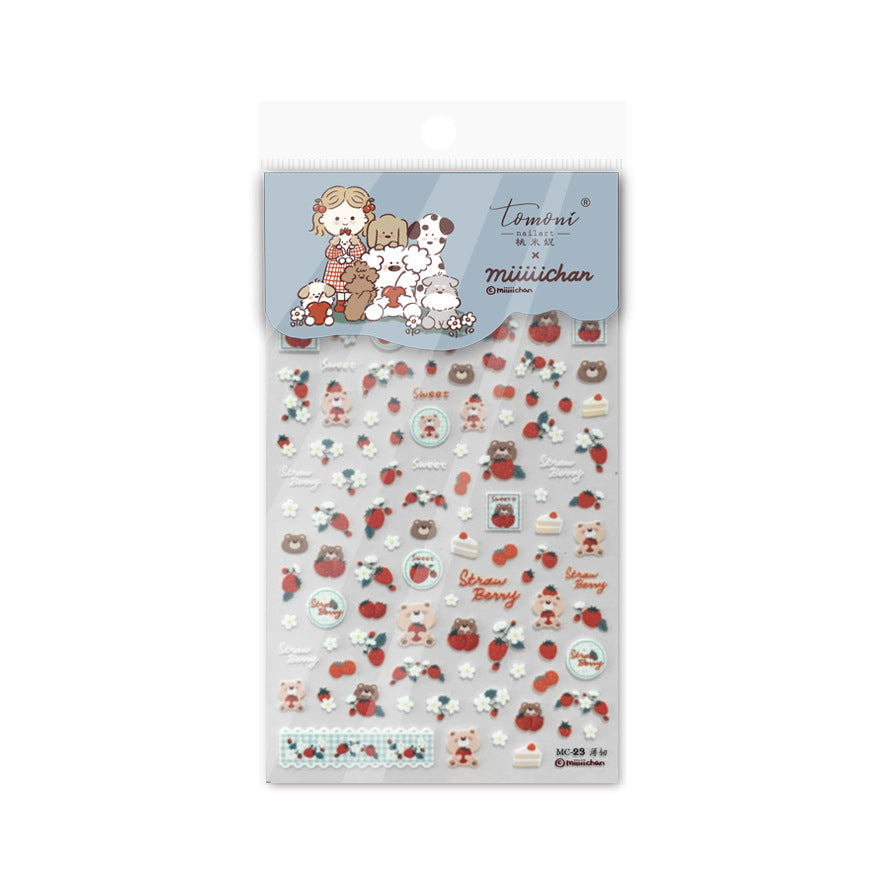 365nails: "Strawberry Teddy & Friends" – nail art stickers
